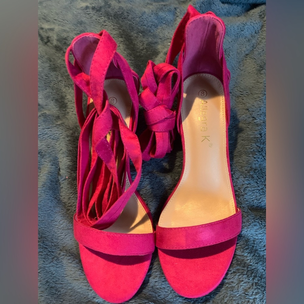 Women's Open Toe Block Heel Lace Up Heels Heel Sandals